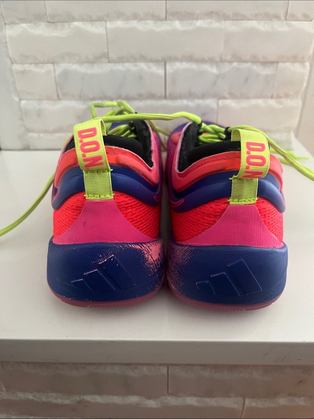 adidas D.O.N. Issue 6 Pink Purple Neon Black Orange IH8993 size 12 - Picture 5 of 8